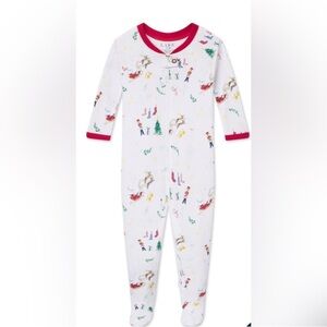 LAKE pajamas - Baby Sleeper in Night Before Christmas Zip Footie